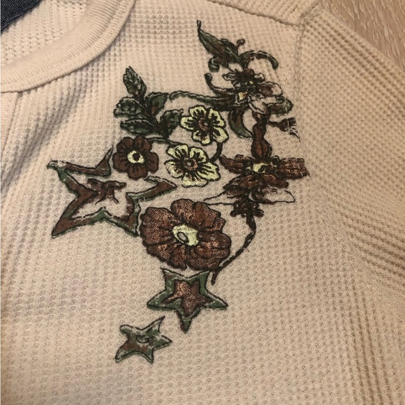 Tommy Hilfiger Denim Y2K Waffle Logo Embroidered Floral Long Sleeve Shirt SizeXS - Picture 10 of 12